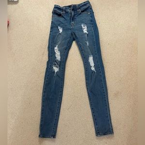 High rise ripped skinny jeans